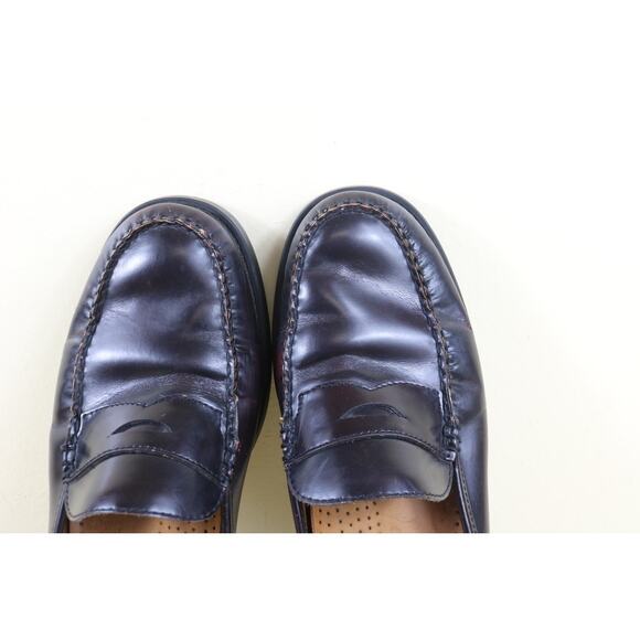 GH Bass Weejuns Womens 11M Red Burgundy  Leather Peggy Penny Mules Loafers Shoes - Picture 5 of 14